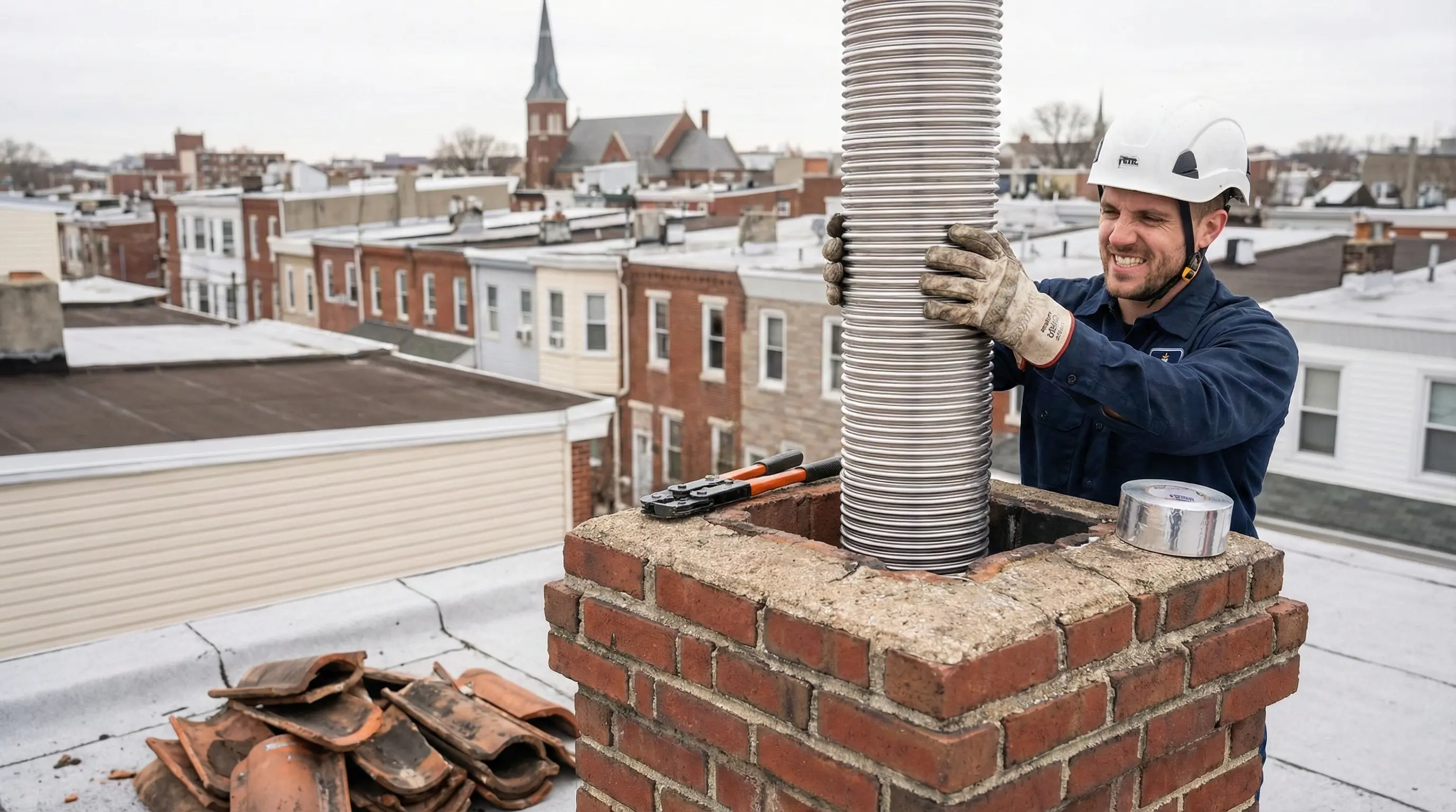 Chimney liner installation